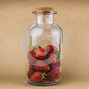 Strawberries in a jar