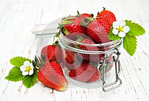 Strawberries in a jar