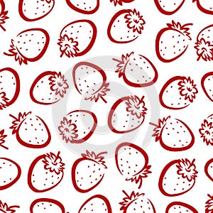 Strawberries pattern background set. Collection icon strawberries. Vector