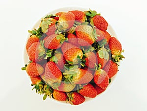 Strawberries red garden-strawberry fruit food ripe fraise fresa morango fragaria ananassa berry stroberee in a bowl photo