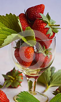 Strawberries in rum