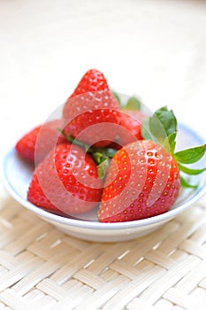 Strawberries in a saucer