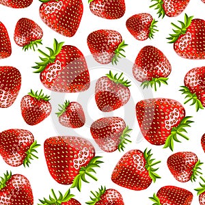 Strawberries seamless pattern