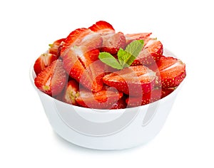 Strawberries slices in bawl