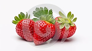 strawberries with strawberry leaf
