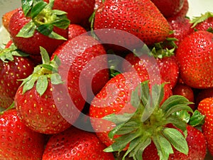 Strawberries up close
