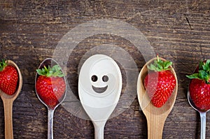 Strawberries on vintage spoons