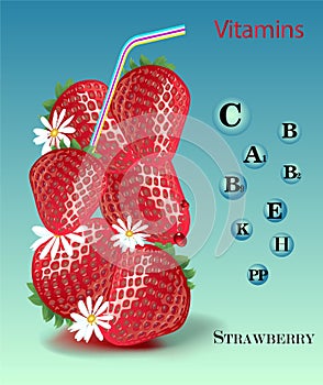 Strawberries and the vitamins they contain.