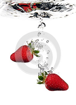 Strawberries in water