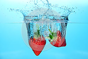 Strawberries in water