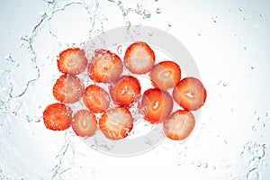 Strawberries Water Splash