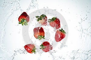 Strawberries Water Splash