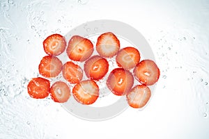 Strawberries Water Splash