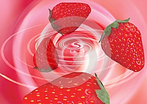 Strawberries in a whirlpool