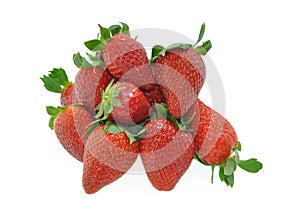 Strawberries on white