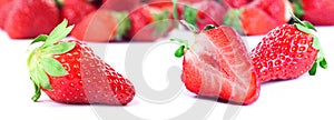 Strawberries on white background