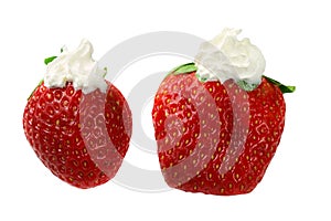 Strawberries on white background