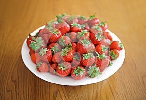 Strawberries in a white bowl