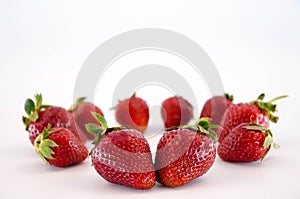 Strawberries on White