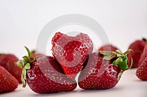 Strawberries on White