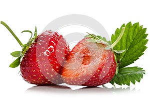 Strawberries, whole one another half