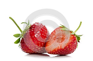 strawberries, whole one another half