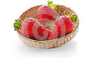 Strawberries in wicker