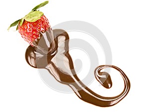 Strawberries wit chocolate, isolated. photo