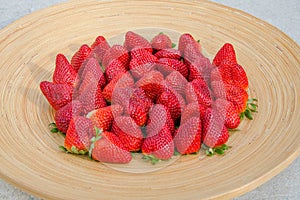 Strawberries on wooden plate 3