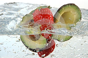 Strawberry and avovado splash