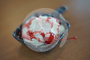 Strawberry Bingsu set is Korean dessert