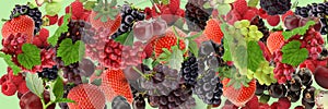 strawberry and blackberry background banner fruits and berry  vitamines healhy food vegan banner