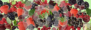 Strawberry and blackberry on blue plate  background banner fruits and berry  vitamines healhy food