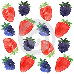 Strawberry and blackberry pattern