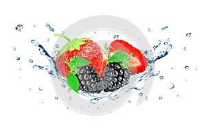 Strawberry and blackberry splash water