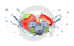 strawberry and blueberry splash water