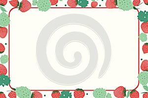 strawberry border frame vector illustration