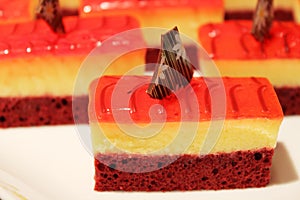 Strawberry cake, isolated on white background