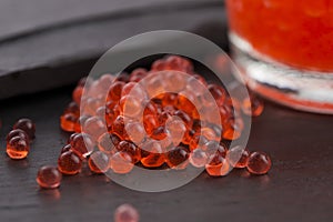 Strawberry caviar, molecular gastronomy