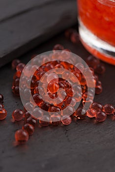 Strawberry caviar, molecular gastronomy