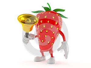 Strawberry character ringing a handbell