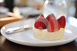 Strawberry cheese tart cake dessert sweet food