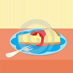 Strawberry Cheesecake Illustration