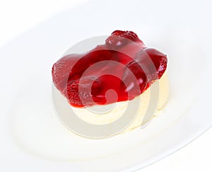 Strawberry cheesecake on plate