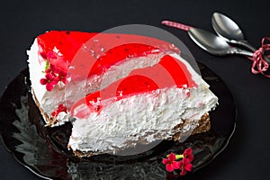 strawberry cheesecake slices on a plate