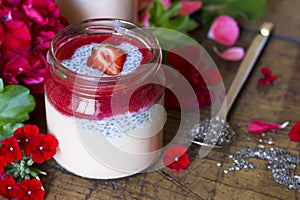 Strawberry chia pudding.
