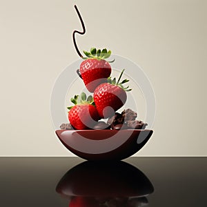 Strawberry and Chocolate Abstract Zen Art