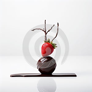 Strawberry and Chocolate Abstract Zen Art