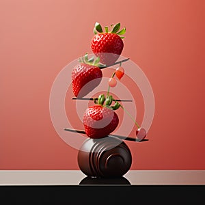 Strawberry and Chocolate Abstract Zen Art
