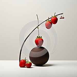 Strawberry and Chocolate Abstract Zen Art